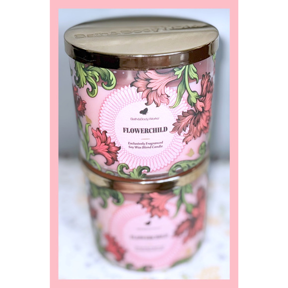 Lot of 2 Bath & Body Works Flowerchild Large 3-Wick Scented Candle 14.5oz - Picture 1 of 5
